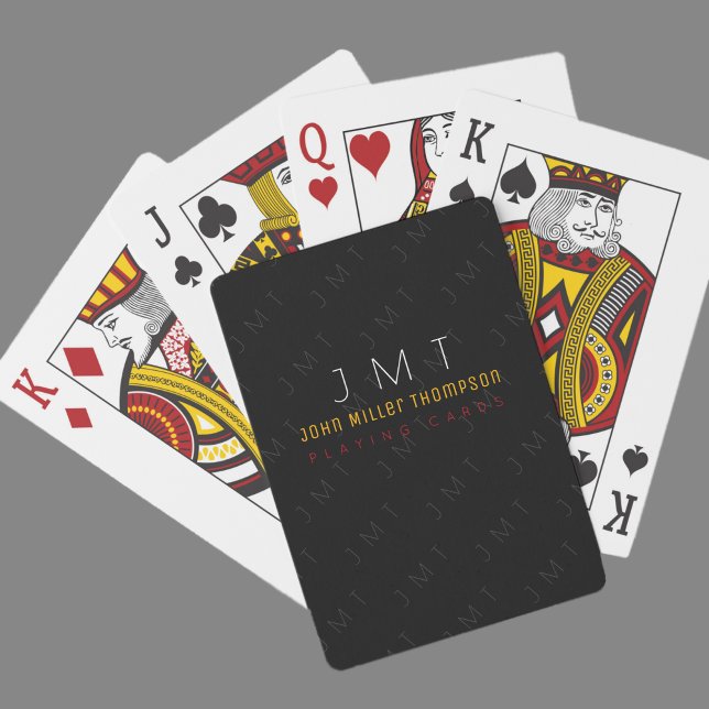 Classy monogram on black playing cards (Creator Uploaded)