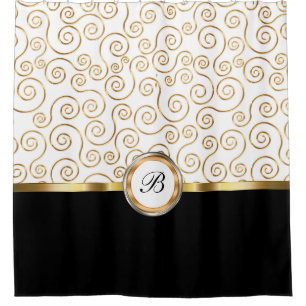 Classy Monogram Shower Curtain