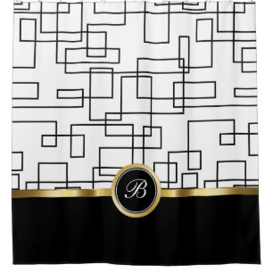 Classy Monogram Shower Curtain