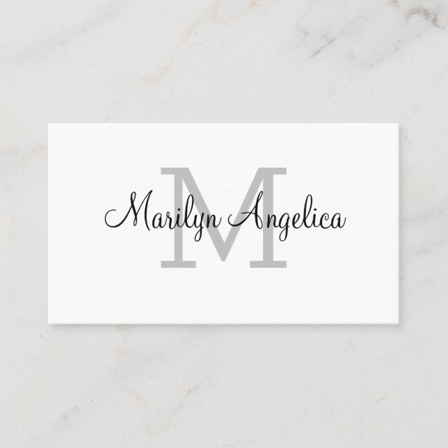 Classy Monogram Two Side Business Card (Front)