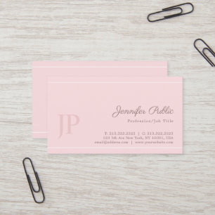 Classy Monogrammed Pink Modern Chic Luxury Business Card