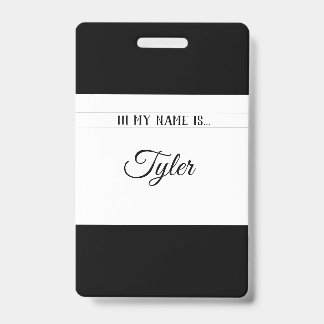 Classy Monotone Name Tag ID Badge