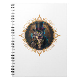Classy Mood Cat T Gangsters Cat Retro Cat In a Hat Notebook