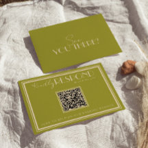 Classy Moss Green Old Money Luxury QR Code Wedding