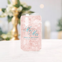 Classy Mr and Mrs wedding personalized azure blue