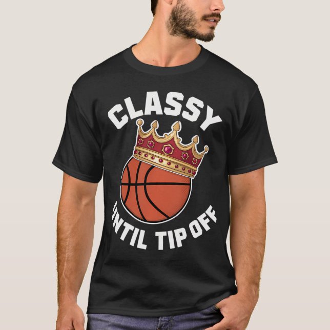 Classy Mum Basketball Season Tipoff Graphic T-Shirt (Front)