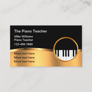 Classy Musical Piano Theme Business Cards