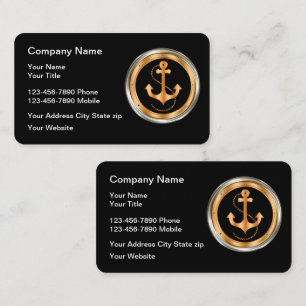 Classy Nautical Anchor Double Side Business Card