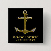 Classy Nautical Gold Anchor on Black