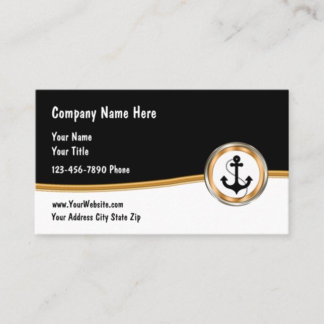 Classy Nautical Marine Business Card (Front)