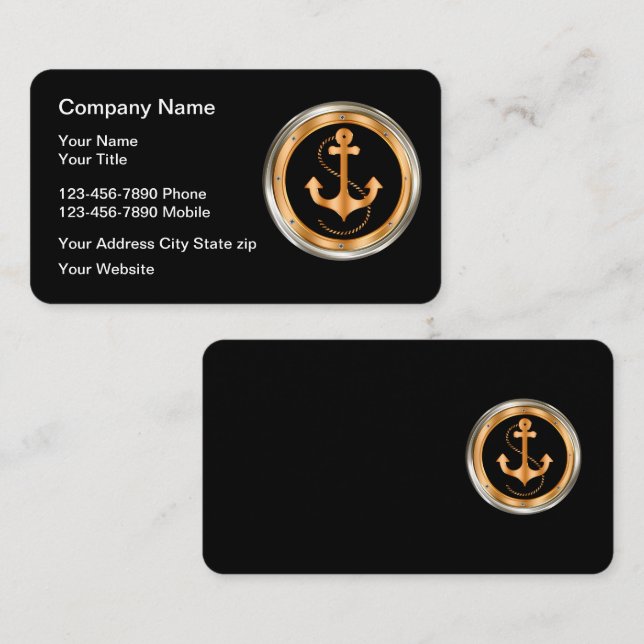 Classy Nautical Porthole Business Cards (Front/Back)