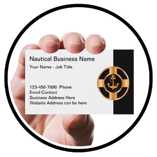 Classy Nautical Theme Boat Anchor Business Card