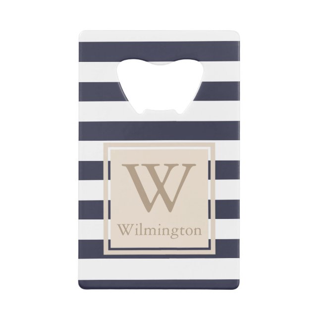 Classy Nautical Thick White Stripes - Personalised (Front)