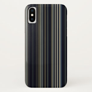 Classy Navy and Gold Multicolor Stripes iPhone X Case