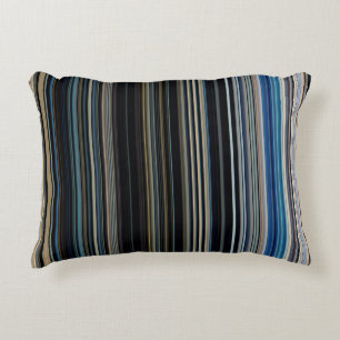Classy Navy and Gold Multicolor Stripes Decorative Cushion