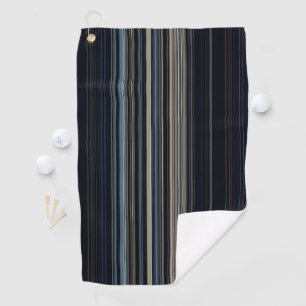 Classy Navy and Gold Multicolor Stripes Golf Towel