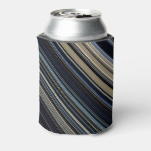 Classy Navy Blue Stripes Can Cooler