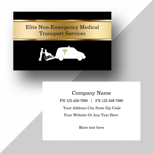 Classy Non Emergency Medical Transport Business Card (Creator Uploaded)