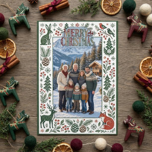 Classy Nordic Winter Alpine Christmas Family Photo Invitation
