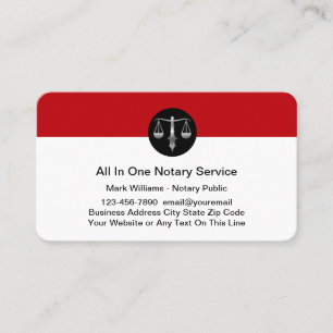 Classy Notary Public Business Cards