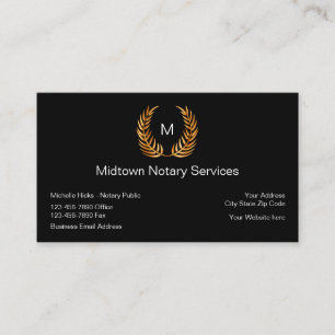 Classy Notary Public Classic Business Cards