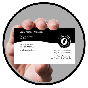 Classy Notary Public Modern Business Card Template