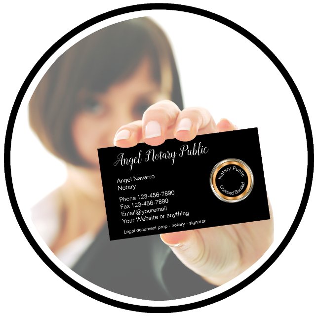 Classy Notary Public Services Business Card (Classy Notary Public Business Card by CustomBusinessTemplates)