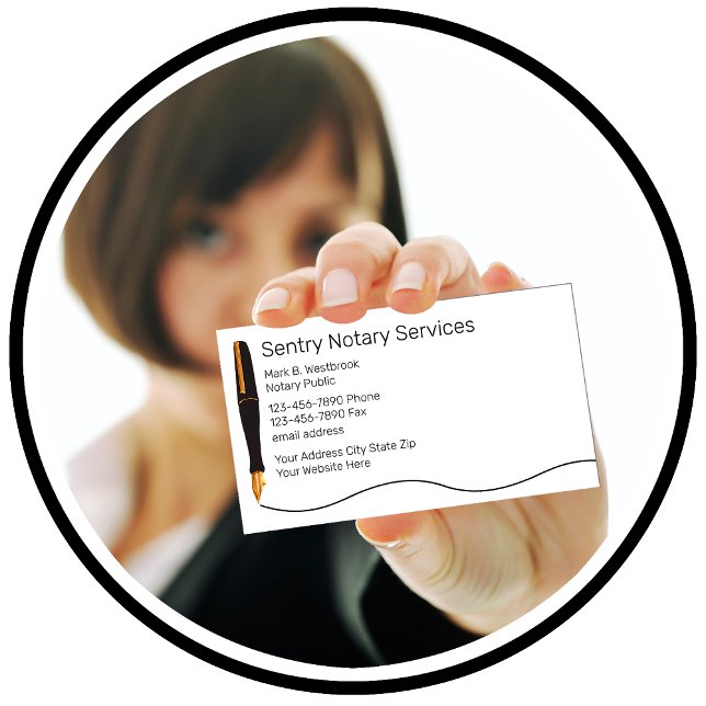 Classy Notary Public Services Business Card (Classy Notary Public Business Cards by CustomBusinessTemplates)
