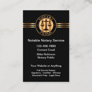 Classy Notary Public Services Business Card
