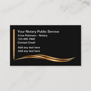 Classy Notary Public Writing Instrument Theme Appointment Card
