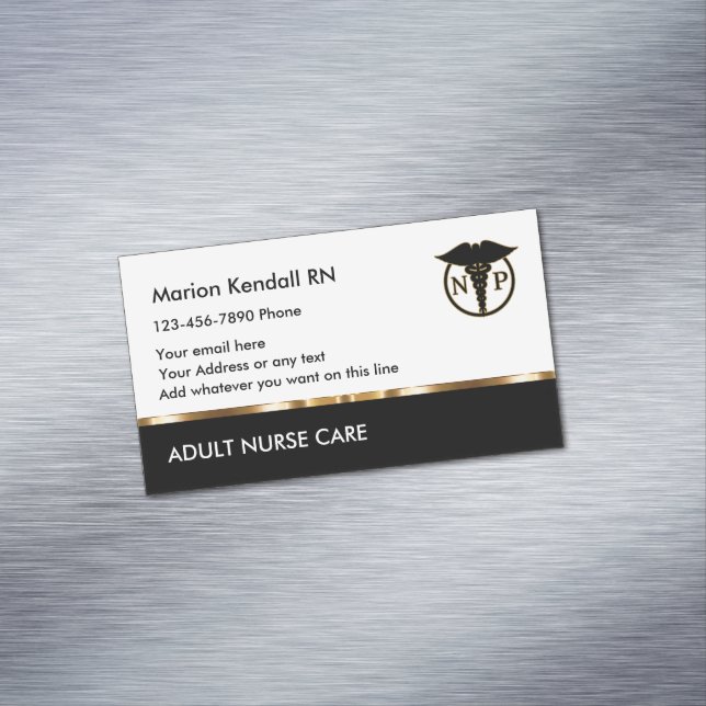 Classy Nurse Practitioner Business Card Magnet (In Situ)