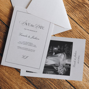 Classy Old Money Wedding Save the Date Photo Invitation