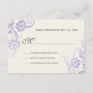 Classy Ombre Lilac Wedding RSVP Card