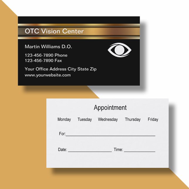 Classy Ophthalmologist Appointment Business Cards (Creator Uploaded)