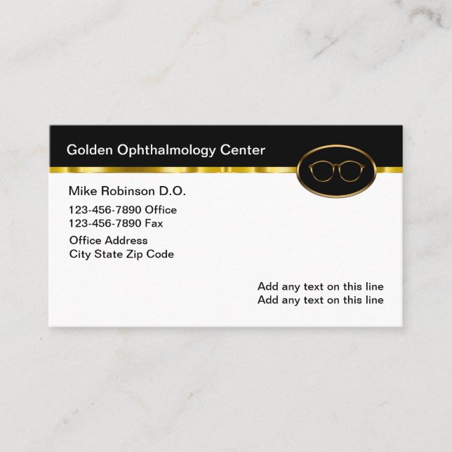 Classy Ophthalmologist Eye Doctor Business Cards (Front)
