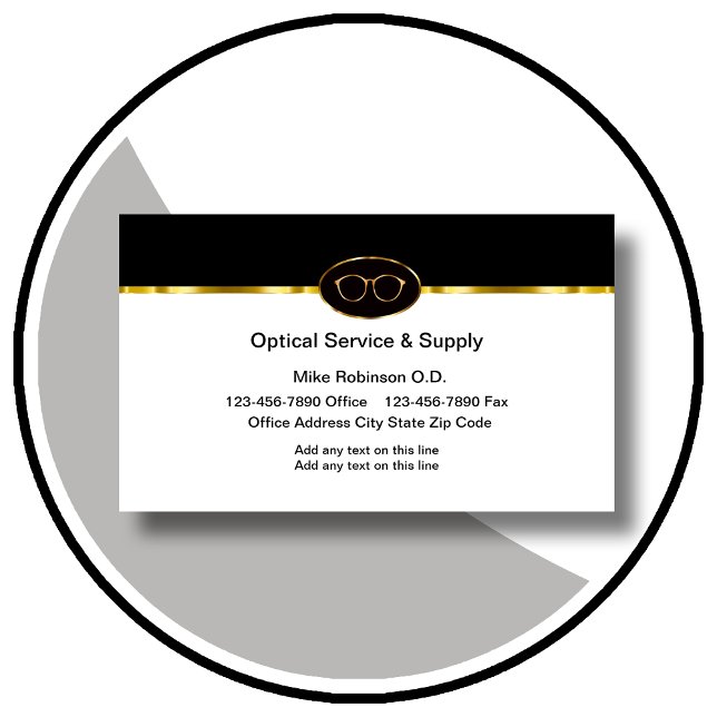 Classy Optician Optical Eye Doctor Business Cards (Creator Uploaded)