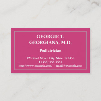 Classy Paediatrician Business Card