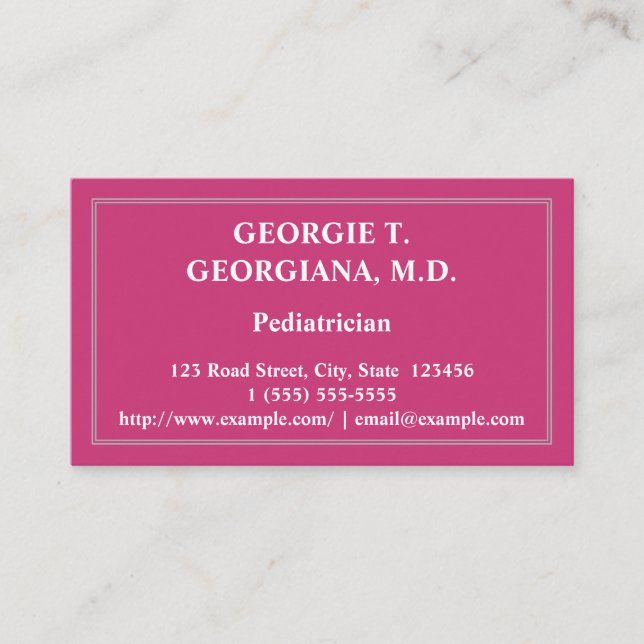 Classy Paediatrician Business Card (Front)