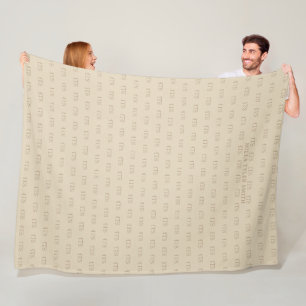 Classy pale taupe typography pattern of initials fleece blanket
