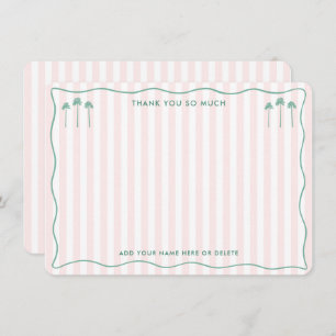 Classy Palm Springs Pink Green Bridal Shower Thank You Card