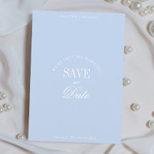 Classy Pastel Blue Elegant Save the Date Card