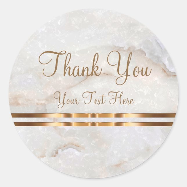 Classy Pastel Marble Thank You Classic Round Sticker (Front)