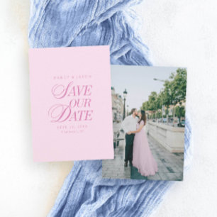 Classy Pastel Pink Elegant Save the Date Card