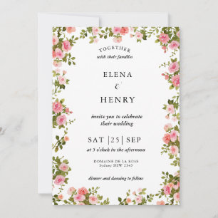 Classy Pastel Wildflower Secret Garden Wedding Inv Invitation