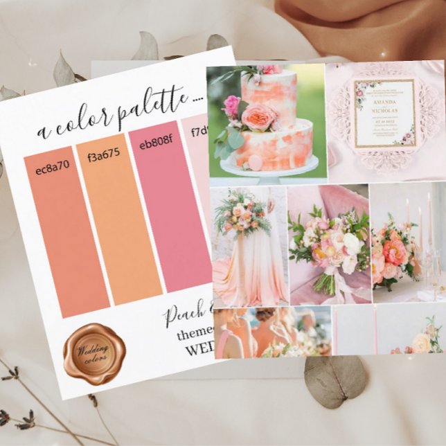 Classy Peach and Blush Wedding colours Palette Car (Creator Uploaded)