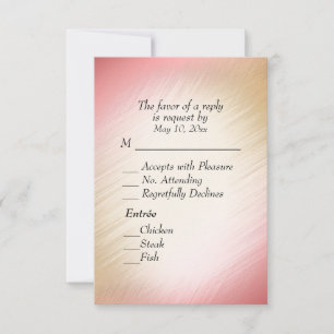 Classy Peach RSVP with Menu Choice