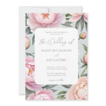 Classy Peony Wedding Invitation