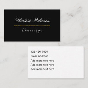 Classy Personal Concierge Assistant Business Card