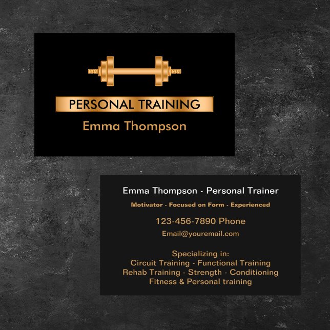 Classy Personal Trainer Fitness Business Card (Creator Uploaded)