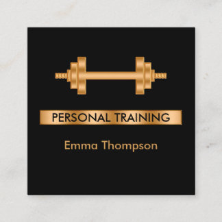 Classy Personal Trainer Fitness Square Business Card